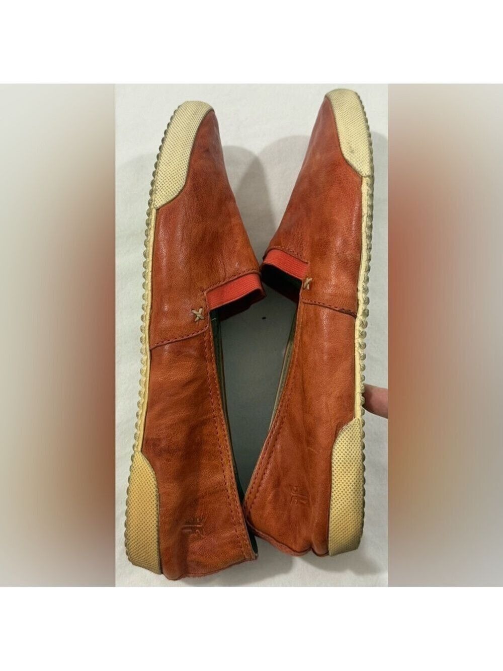 Frye Melanie Leather Slip On Flats 9.5 Cognac Orange Casual - Picture 5 of 10